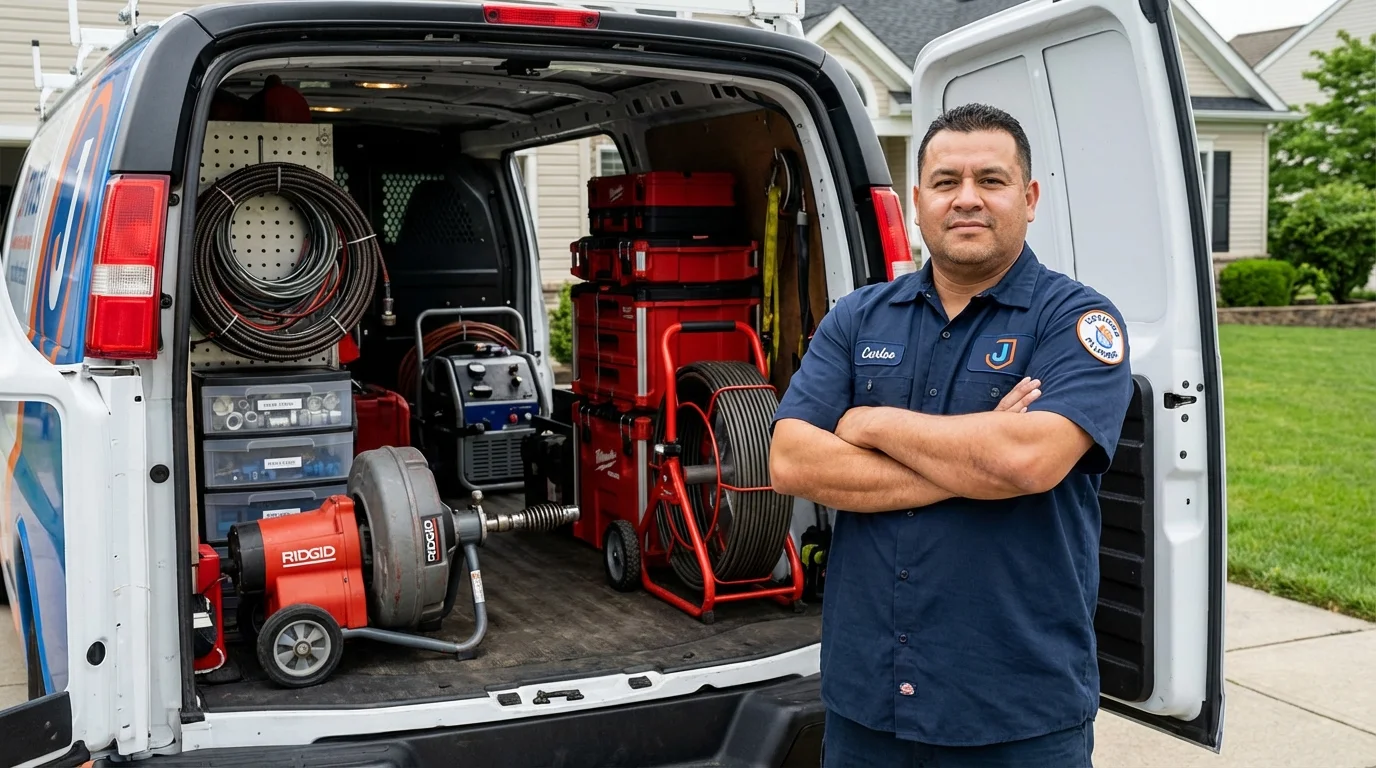 Professional drain cleaning equipment and Johns Plumbing LLC plumber in Cactus