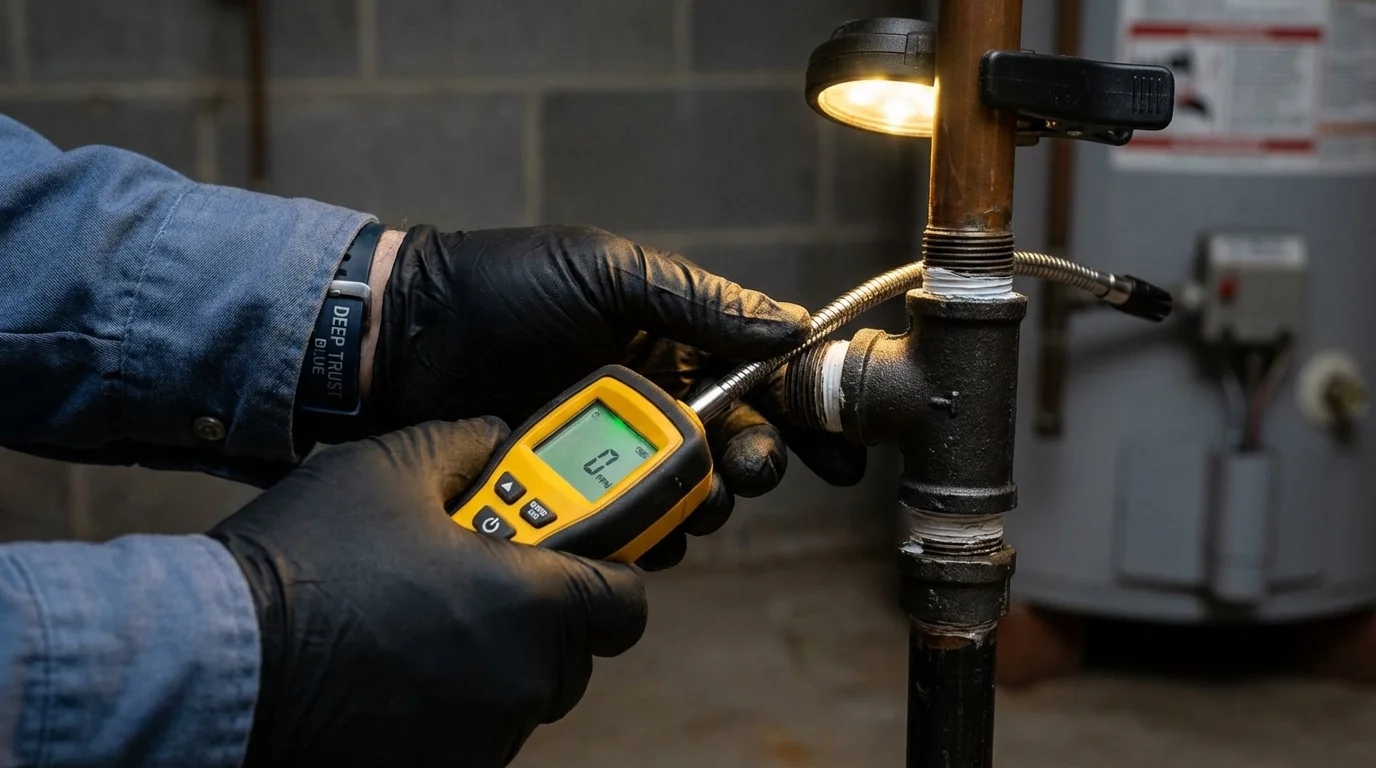 Gas leak detection with electronic sniffer by Johns Plumbing LLC in Cactus